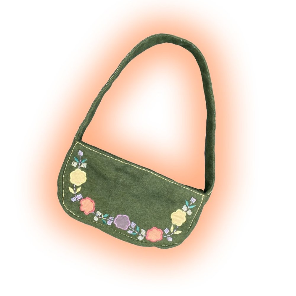 VINTAGE BEADED FELT SHOULDER BAG